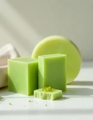 Picture of Green Tea Soap Base Pure Organic, SLS, Chemical Free Melt & Pour Soap Base Bar For Soap Making Green Tea