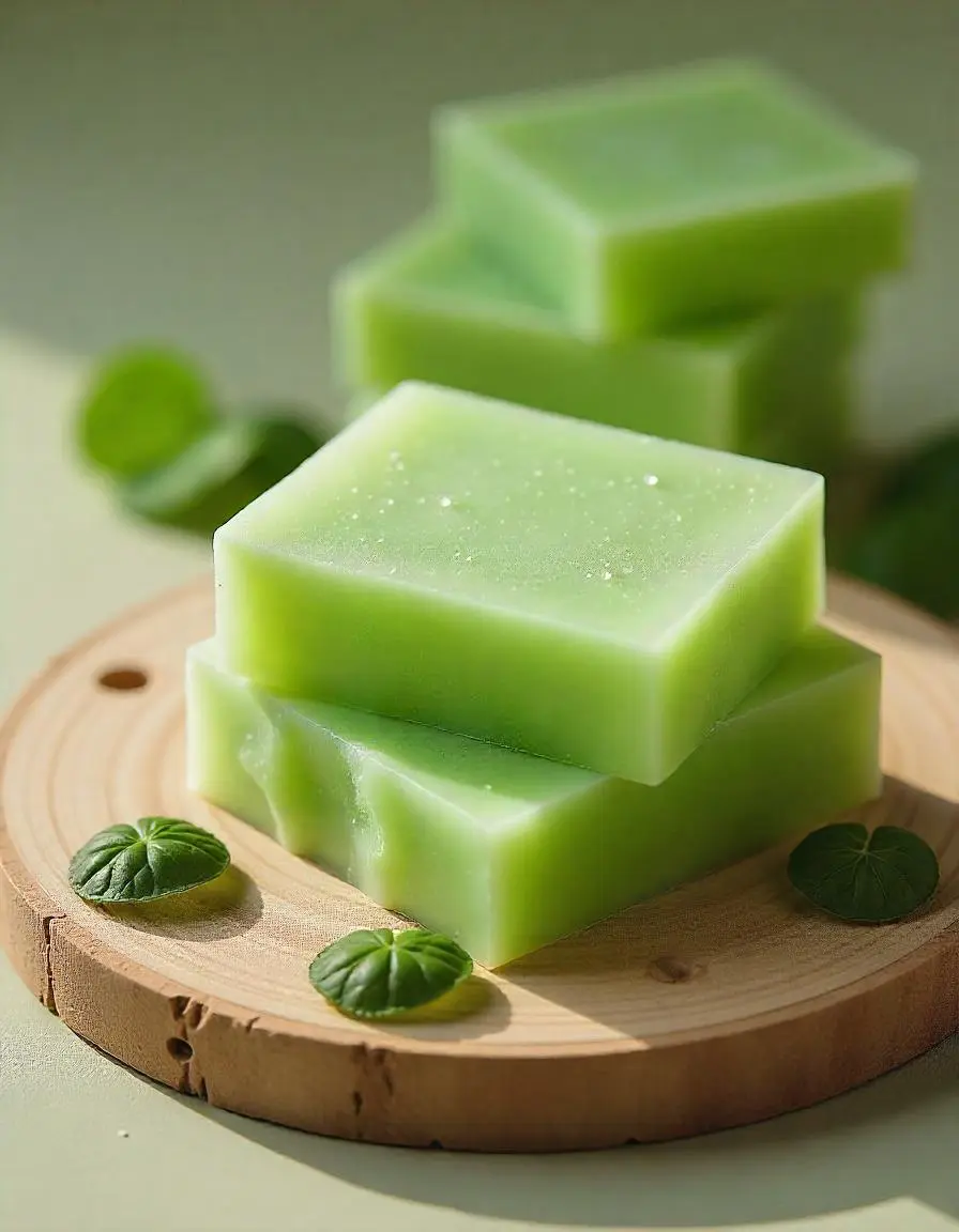 Picture of Green Tea Soap Base Pure Organic, SLS, Chemical Free Melt & Pour Soap Base Bar For Soap Making Green Tea