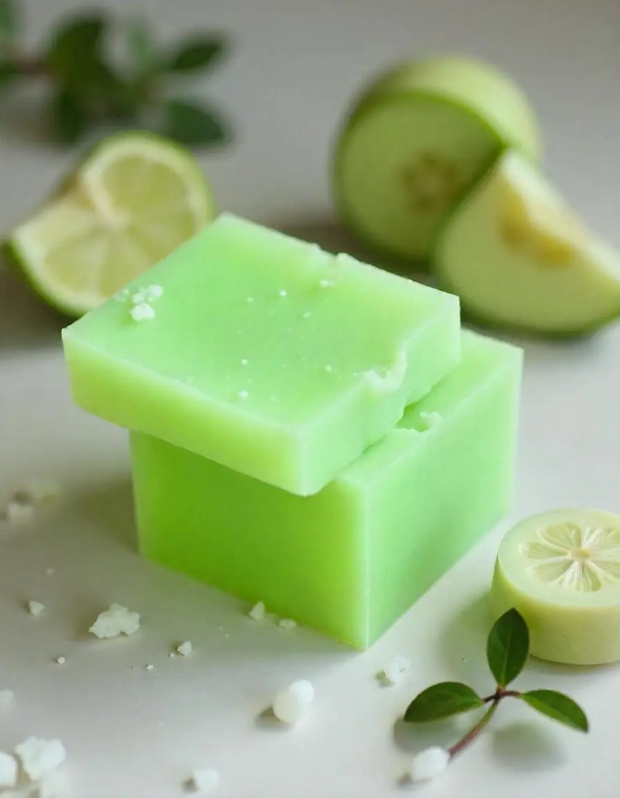 Picture of Cucumber Soap Base Pure Organic, SLS, Chemical Free Melt & Pour Soap Base Bar For Soap Making Cucumber