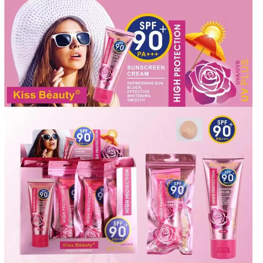 Picture of Kiss Beauty Sunscreen SPF 90+ High Protection Skin Tone Cream 60ml 