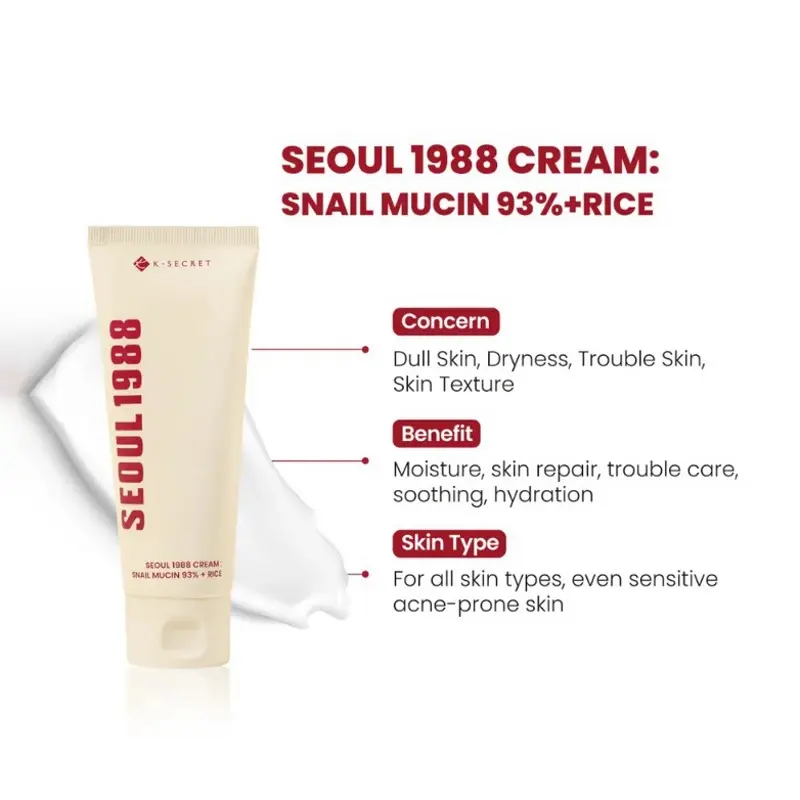 Picture of KSECRETSEOUL 1988 Cream  Snail Mucin 93% + Rice 100ml 