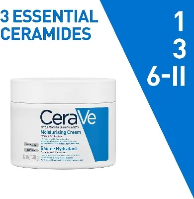 Picture of CeraVe Moisturising Cream Pot with 3 Essential Ceramides and Hyaluronic Acid for Dry to Very Dry Skin 340g 