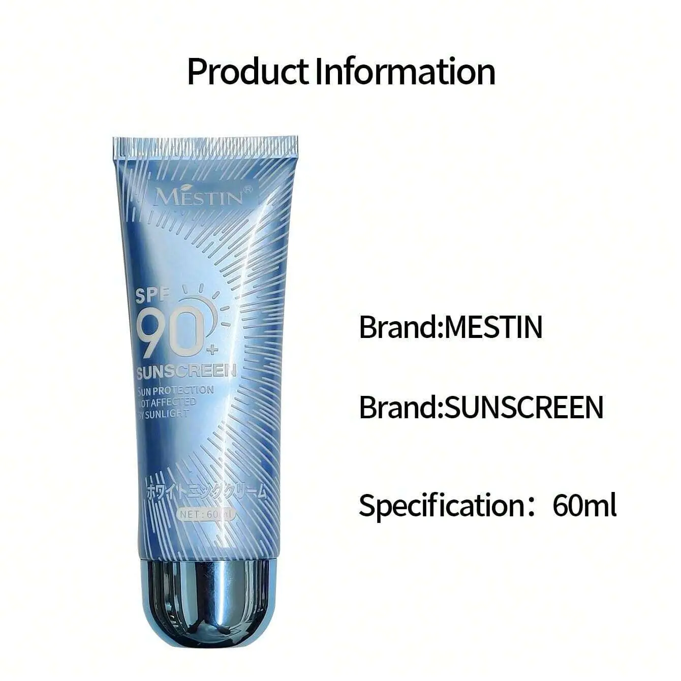 Picture of MESTIN Sunscreen SPF 90+ Sun Protection Not Affected By Sunlight 60ml 