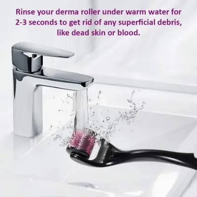 Picture of Derma Roller For Hair Growth 0.5 mm with 540 Titanium Needles Black