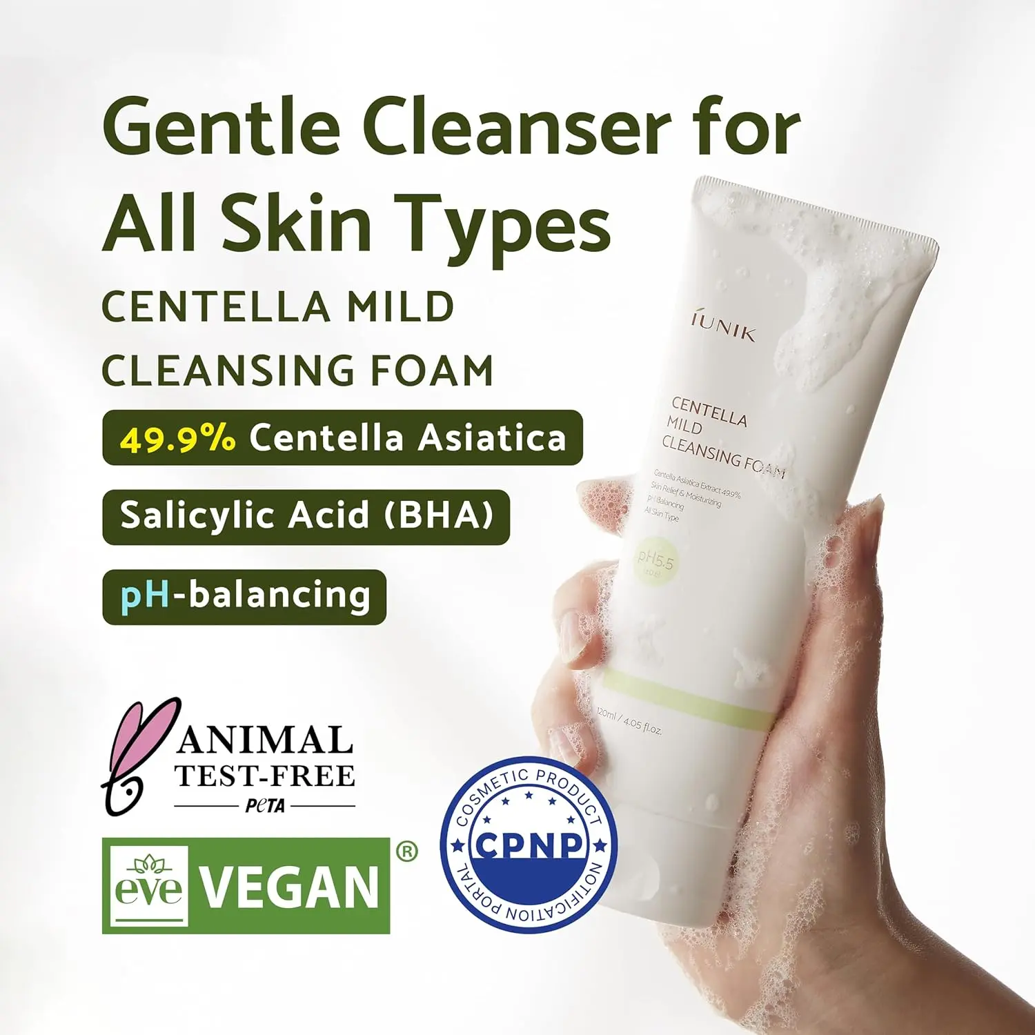 Picture of IUNIK Centella Mild Cleansing Foam 120ml White