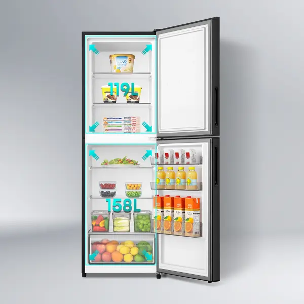 Picture of Hisense 277 Liter Top Mount Frost Glass Door Refrigerator Rose Gold (RTDG276NARG/BD3)