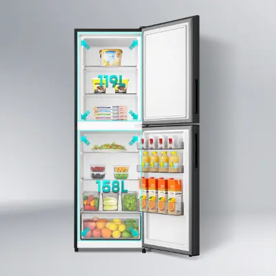 Picture of Hisense 277 Liter Top Mount Frost Glass Door Refrigerator Rose Gold (RTDG276NARG/BD3)