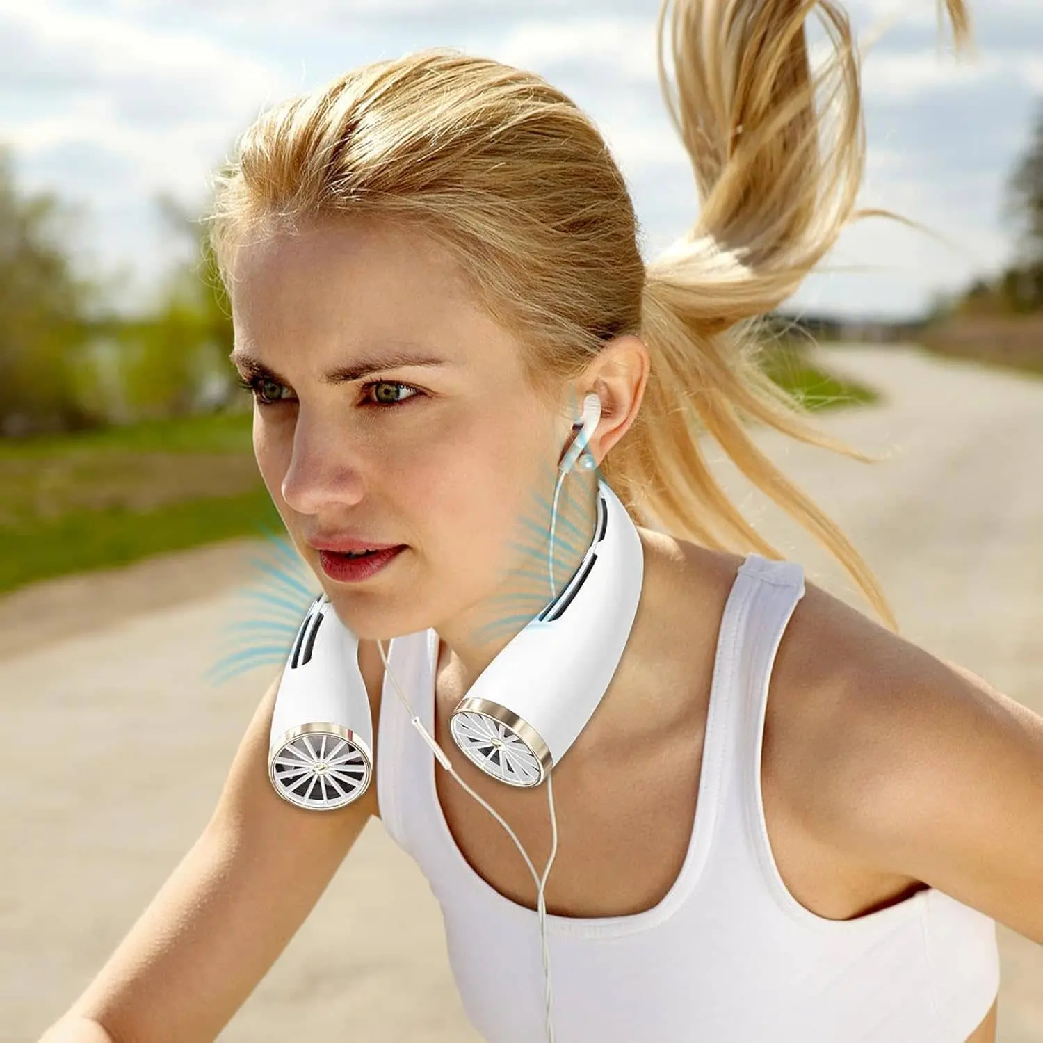 Picture of Mini Neck Portable Hanging Rechargeable Air Cooler Summer Sport Fan