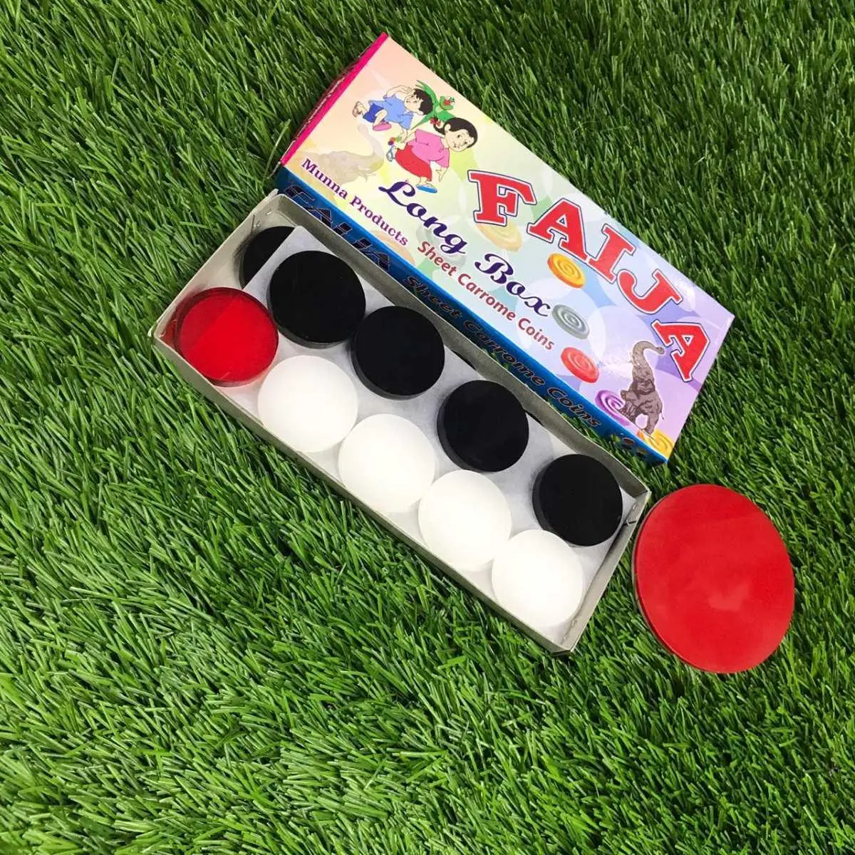 Picture of Special Carrom Guti with Striker Combo White and Black