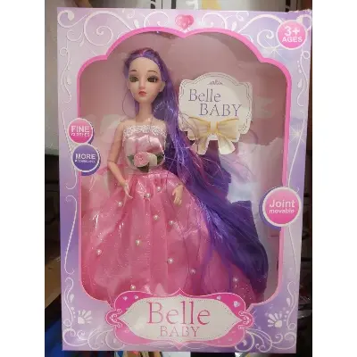 Picture of Barbie Doll Set Origin China Perfect Gift for Baby 14'' Family Color- Pink PURPLE Mixed
