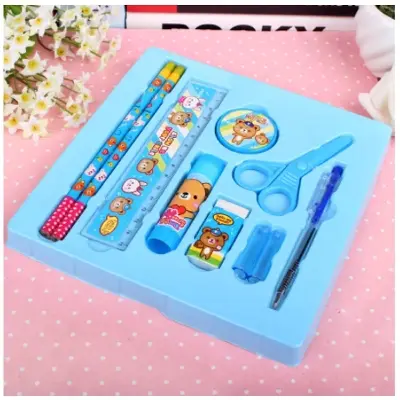 Picture of Baby Stationery Set Kids School Stationery Pencil Eraser Ruler Pencil Sharpener 10pcs/set