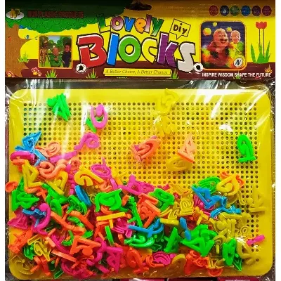 Picture of Bengali Alphabet Lovely Blocks Toy Set Game for kids - Multicolor