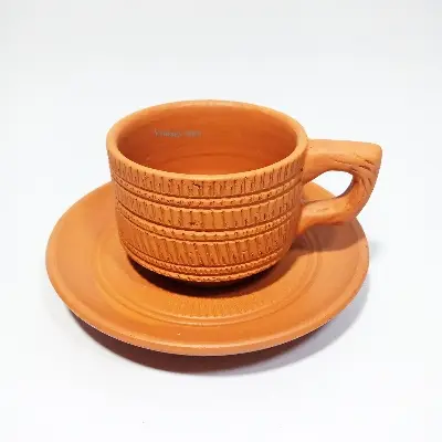 Picture of Terracotta Clay Tea Cup Set- 1 piece Set Handmade Design Regular Size for Daily use