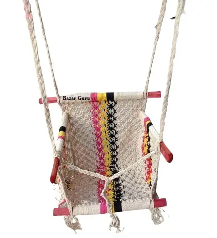 Picture of Vintage Hub Chair Hanging Dulna For Baby - Jute Chair Cradle kids Handmade