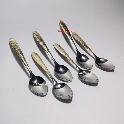 Picture of 6 Piece Golden Shade Stainless Steel Cutlery Tea Spoon Set- China Heavy Duty