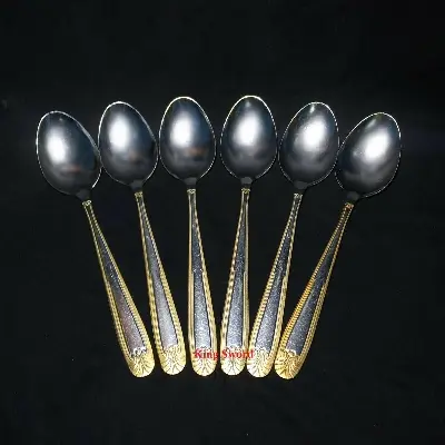 Picture of 8''inch Stainless Steel Spoon 6 Piece Set- Gold Silver