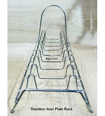 Picture of Stainless Steel Multipurpose Kitchen Plate Rack-(9 Section) Silver