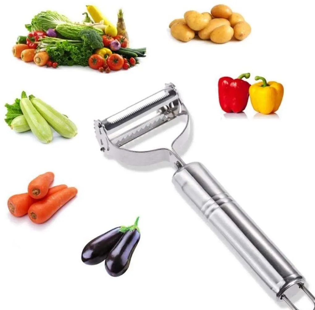 Picture of Multi-functional Stainless Steel Fruit Vegetable Peeler Carrot Planer Potato Turnip Slicer Cutter Double Planing Grater Kitchen Tools