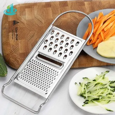 Picture of Premium 3 Way Stainless Steel Flat Grater - 12x4.3 Inch - Kitchen - Razor Sharp Teeth Carrot Potato Peeler Fruit Vegetable Cheese Slicer