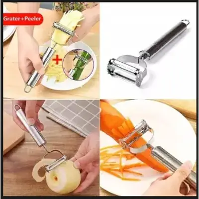 Picture of Vegetable Peeler Multi-functional Stainless Steel Fruit Carrot Planer Potato Turnip Slicer Cutter Double Planing Grater Kitchen Tools