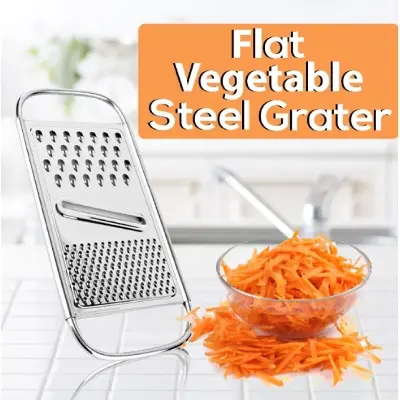 Picture of Stainless Steel Flat Vegetable Grater Kitchen tools- Razor Sharp Teeth Carrot Potato Peeler Fruit Vegetable Cheese Slicer