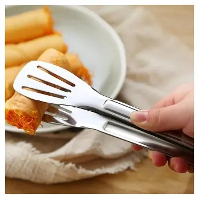 Picture of Stainless Steel Cooking Tong Clip Clamp Accessories Salad Serving Bbq Tools