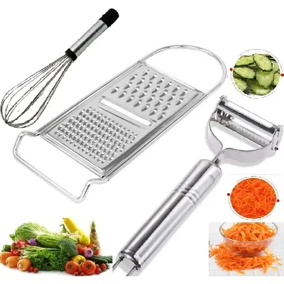 Picture of Kitchen Tools 3 Piece-Egg Mixer Multi-function Vegetable Peeler Stainless Steel