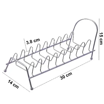 Picture of 9 Section Plate Rack Stainless Steel Plate Stand