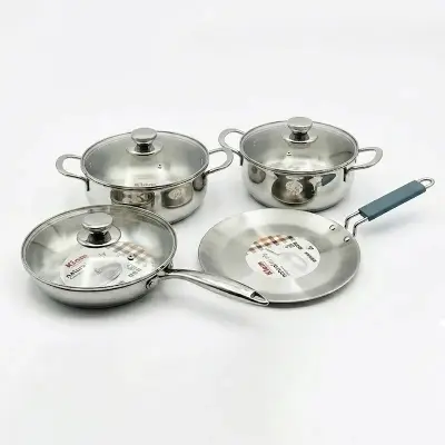 Picture of Kiam Premium Natural Tri-Ply Stainless Steel-7Pcs Cookware Set