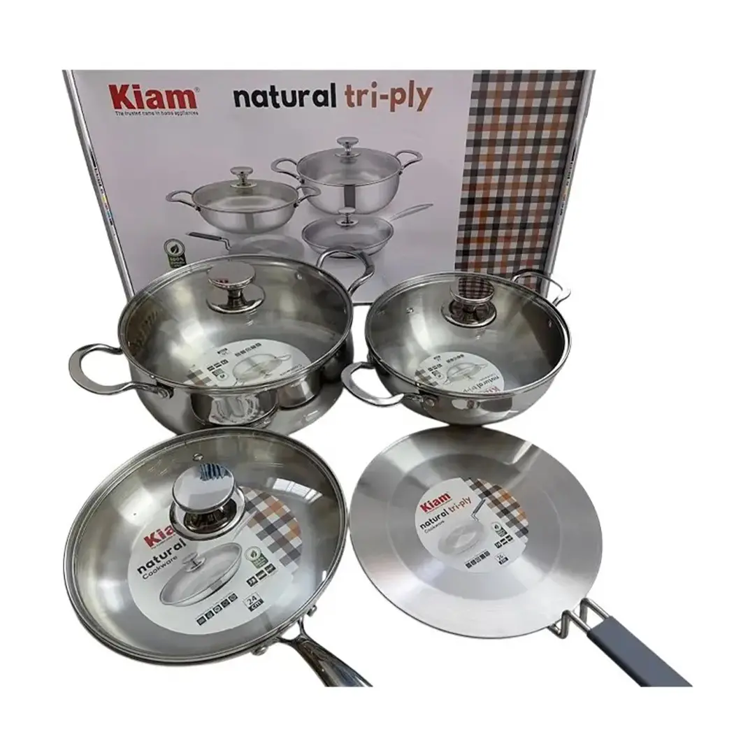 Picture of Kiam Premium Natural Tri-Ply Stainless Steel-7Pcs Cookware Set