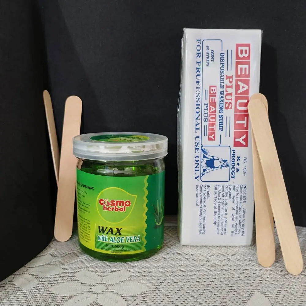 Picture of Cosmo Herbal Wax Aloe Vera with 80 piece strips and 2 piece Appliacator
