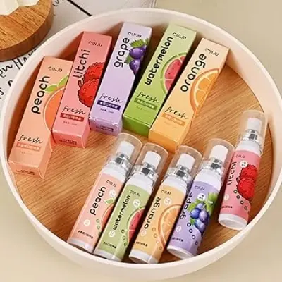 Picture of Oral Fresh Spray Mouth Freshener 6 Smell Fresh Breath Mouth Fruit Litchi Peach Grape Flavor Persistent Portable Oral Care new