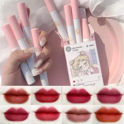Picture of 8 Pcs/set of Cigarete tube lip glaze set matte white lipstick student gift Lipstick set- 8 color/set  new(Glow N Touch Beauty)