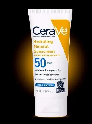 Picture of Cerave Hydrating Mineral Sunscreen SPF 50 Face for Senseitive Skin 75ml new(Glow N Touch Beauty)