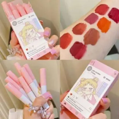 Picture of 8 Pcs/set of Cigarete tube lip glaze set matte white lipstick student gift Lipstick set- 8 color/set 2026 new