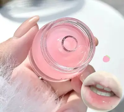 Picture of LEE INTO Strawberry Lightweight Lips Set Clear Glass Moisturizing Lip Balm Transparent Lip Oil Hydrating Jelly Day & Night Lip Mask Settle new