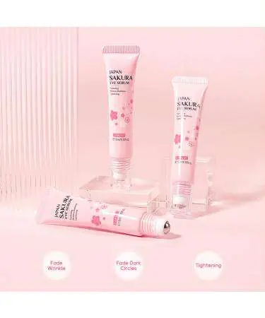 Picture of LAIKOU Sakura Eye Serum Eye Roller Massage Vitamin C Hyaluronic Acid Skin Care Eye Bags Cream Moisturizing Dark Circles -15ml new