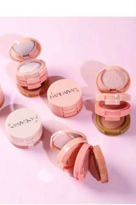 Picture of HANDAIYAN 3 In 1 Bronzer Highlighter Blush Contouring Powder Shimmer Eye Shadow Women Face Makeup Palette-#03