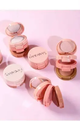 Picture of HANDAIYAN 3 In 1 Bronzer Highlighter Blush Contouring Powder Shimmer Eye Shadow Women Face Makeup Palette-#03