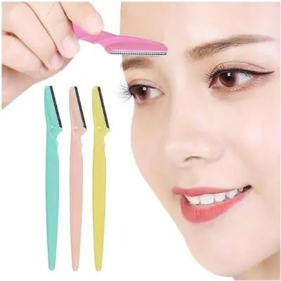 Picture of 3pcs Colorful Eyebrow Trimmer Face Hair Razors Women Eyebrow Shaver Hair Removal Makeup Tools 2025