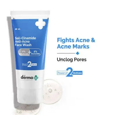Picture of The Derma Co Sali-Cinamide Anti-Acne Face Wash with 2% Salicylic Acid & 2% Niacinamide - 80ml NEW