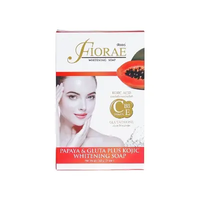 Picture of FIORAE PAPAYA & GLUTA PLUS KOJIC WHITENING SOAP -165gm (Made in Thailand) NEW