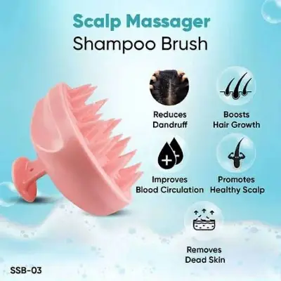 Picture of silicone scalp massager shampoo hair brush shampoo brush neew