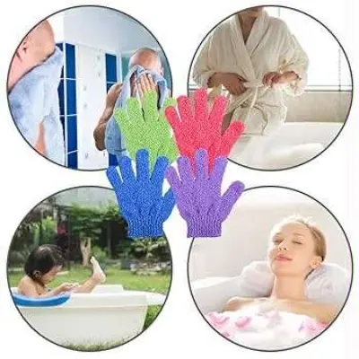 Picture of 2pcs Bath Gloves For Peeling Exfoliating Mitt Glove For Shower Scrub Gloves Resistance Body Massage Sponge Wash Skin Exfoliator neew