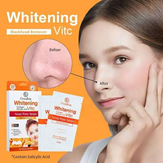 Picture of Guanjing Vitamin C Salicylic acid Deep Cleansing Nose Strips Pore Strips For Blackhead Removal Peel Off Mask neew