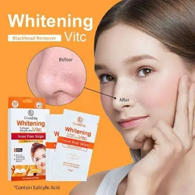 Picture of Guanjing Vitamin C Salicylic acid Deep Cleansing Nose Strips Pore Strips For Blackhead Removal Peel Off Mask neew