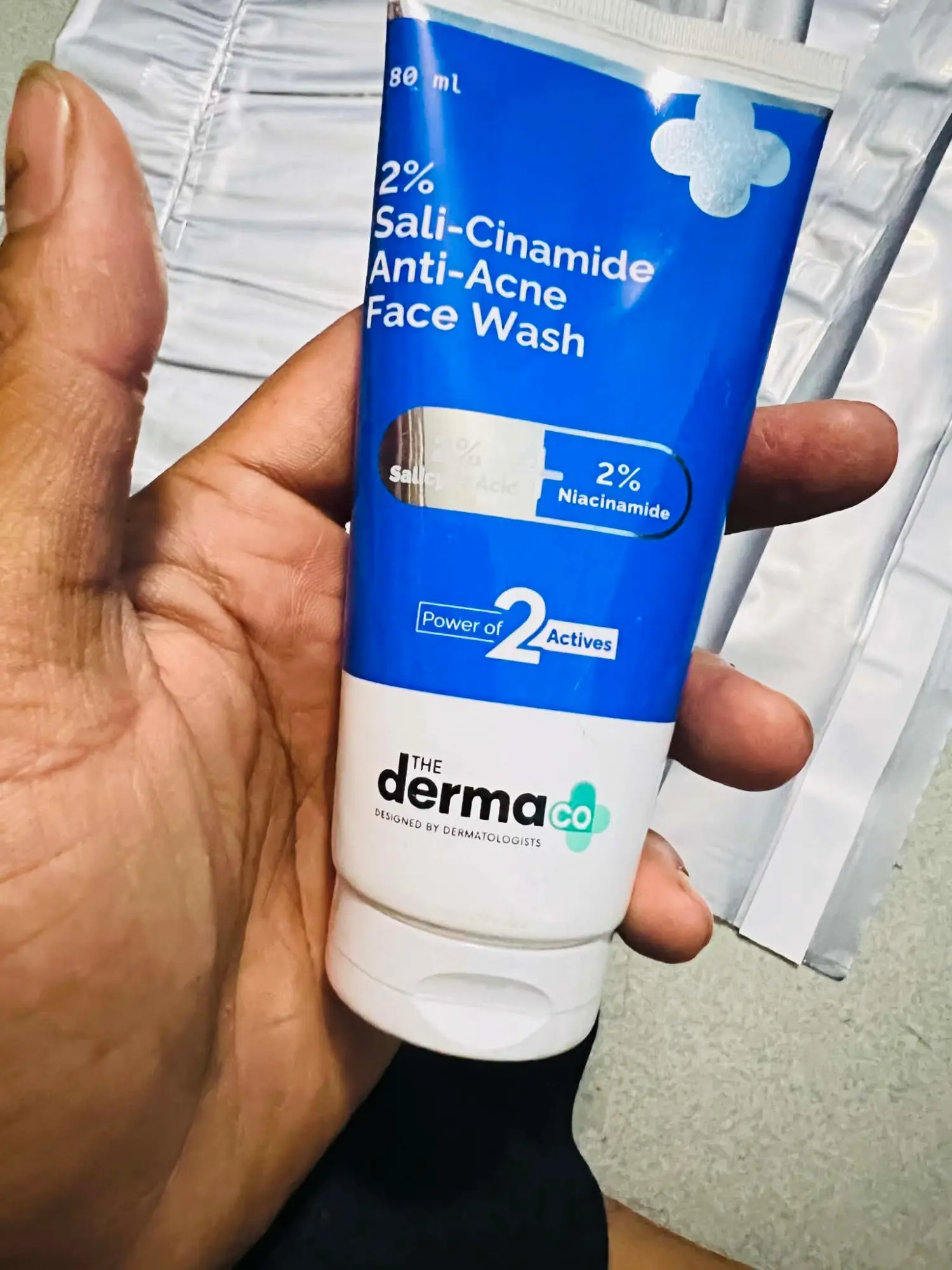 Picture of The Derma Co Sali-Cinamide Anti-Acne Face Wash with 2% Salicylic Acid & 2% Niacinamide - 80ml new