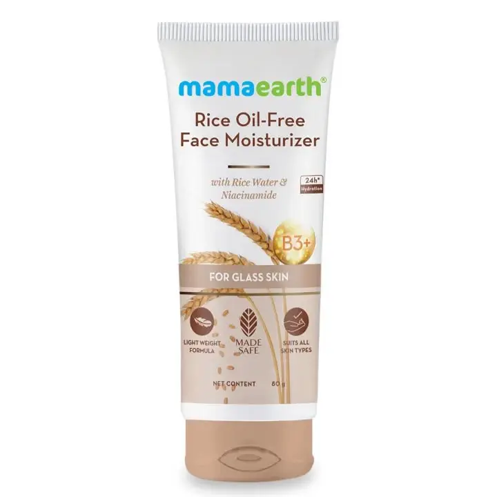 Picture of Mamaearth Rice Oil-Free Face Moisturizer for Oily Skin, With Rice Water & Niacinamide for Glass Skin-80 g new