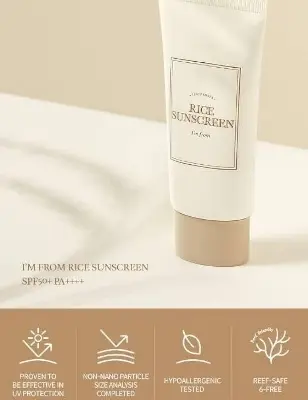 Picture of I'm from Rice Sunscreen 50 Ml Korean Natural Sunscreen with Rice Ferment Extract for All Skin Types new