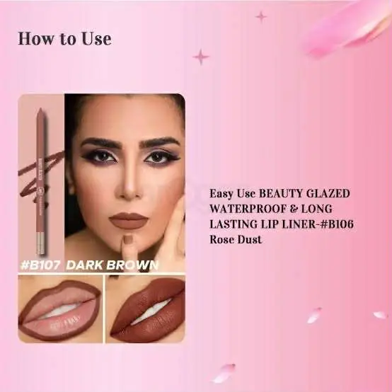 Picture of Beauty Glazed Lip Liner Waterproof & Long Lasting B107 neew